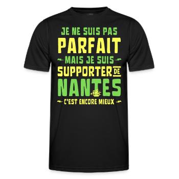 Nantes Football Supporter Je ne suis pas Parfait - T-shirt sport Homme - noir - Devant - AI Model Male 178 dark (178cm)
