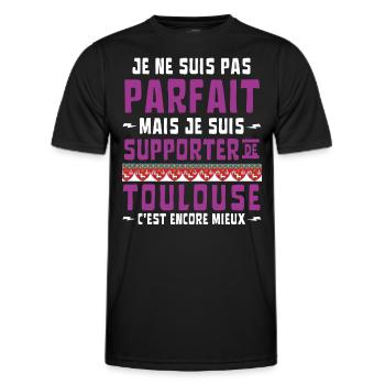 Football Supporter de Toulouse Pas Parfait - T-shirt sport Homme - noir - Devant - AI Model Male 178 dark (178cm)