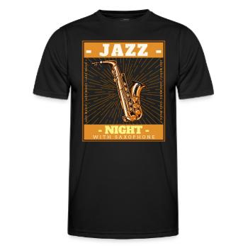 JAZZ NIGHT SAXOPHON - Männer Funktions-T-Shirt - Schwarz - Vorne - AI Model Male 178 dark (178cm)