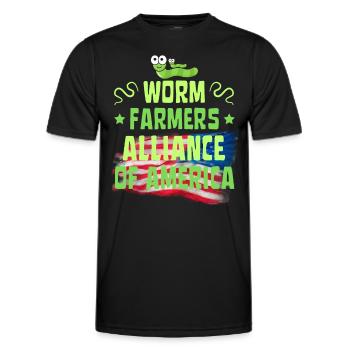 Worm Farmers Alliance of America - Men's Functional T-Shirt - black - Front - AI Model Male 178 dark (178cm)