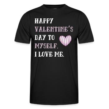 Joyeuse Saint-Valentin à moi-même - T-shirt sport Homme - noir - Devant - AI Model Male 178 dark (178cm)