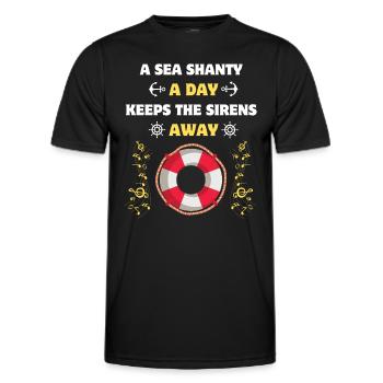 Sea Shanty A Day Keeps the Sirens Away - Men's Functional T-Shirt - black - Front - AI Model Male 178 dark (178cm)