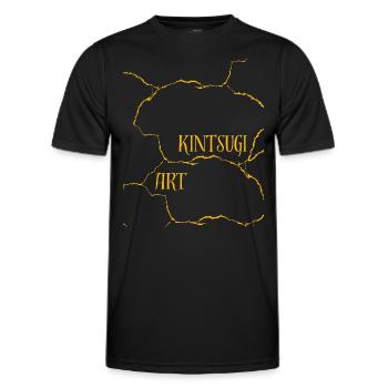 Kintsugi Art Pottery Cracks and Failures - Men's Functional T-Shirt - black - Front - AI Model Male 178 dark (178cm)