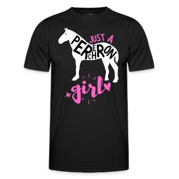 Just A Percheron Girl | Horse Breed Women Daughter - Men's Functional T-Shirt - black - Front - AI Model Male 178 dark (178cm)