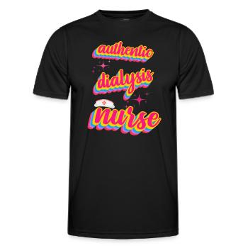 Authentische Dialyseschwester im Retro-Stil - Männer Funktions-T-Shirt - Schwarz - Vorne - AI Model Male 178 dark (178cm)