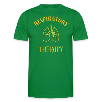 Thérapie respiratoire Poumons d’or - T-shirt sport Homme - vert - Devant - AI Model Male 178 dark (178cm)