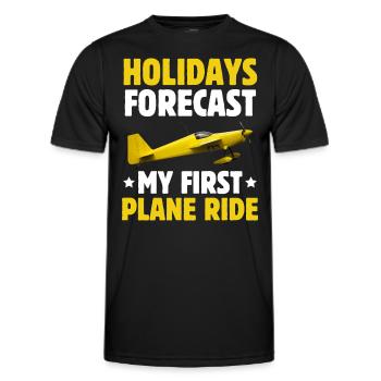 Urlaub Vorhersage Meine erste Flugreise - Männer Funktions-T-Shirt - Schwarz - Vorne - AI Model Male 178 dark (178cm)