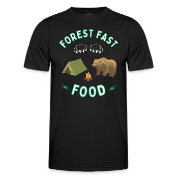 Wald Fast Food für Bär - Camping und Outdoor - Männer Funktions-T-Shirt - Schwarz - Vorne - AI Model Male 178 dark (178cm)