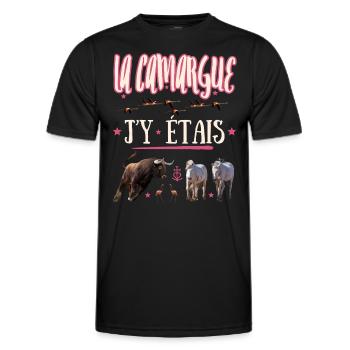 LA CAMARGUE J'Y ETAIS - T-shirt sport Homme - noir - Devant - AI Model Male 178 dark (178cm)
