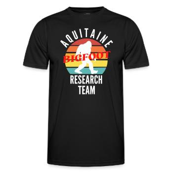AQUITAINE BIGFOOT RESEARCH TEAM - T-shirt sport Homme - noir - Devant - AI Model Male 178 dark (178cm)