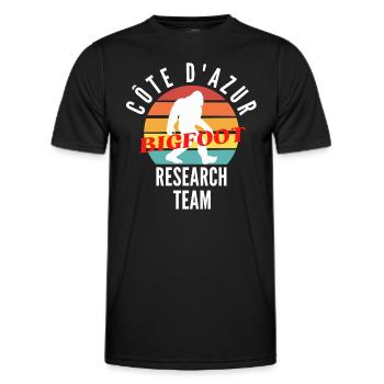 COTE D AZUR BIGFOOT RESEARCH TEAM - T-shirt sport Homme - noir - Devant - AI Model Male 178 dark (178cm)