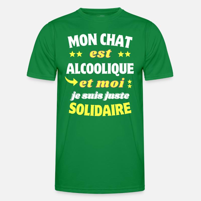 MON CHAT EST ALCOOLIQUE MOI JUSTE SOLIDAIRE T-shirt sport Homme