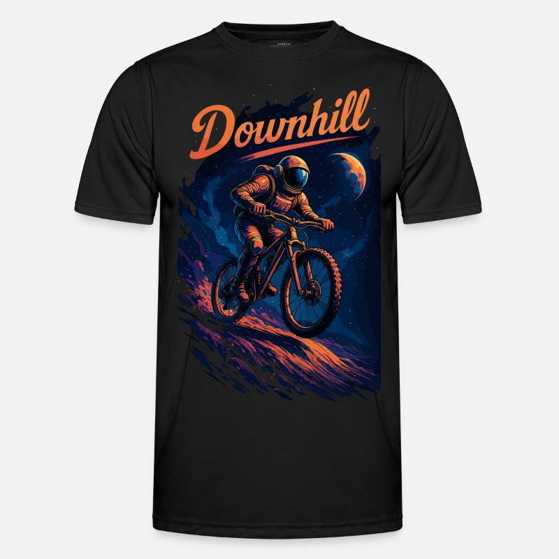 MTB Mountainbiking Downhill Astronaut Geschenk - Männer Funktions-T-Shirt - Schwarz