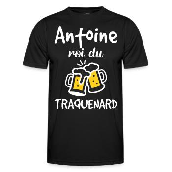 Antoine Roi Du Traquenard - Humour De Antoine - T-shirt sport Homme - noir - Devant - AI Model Male 178 dark (178cm)