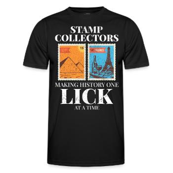 Stamp Collecting Collector Philatelist - Men's Functional T-Shirt - black - Front - AI Model Male 178 dark (178cm)
