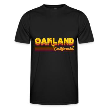 Oakland California Oaktowm Bump City Design - Men's Functional T-Shirt - black - Front - AI Model Male 178 dark (178cm)