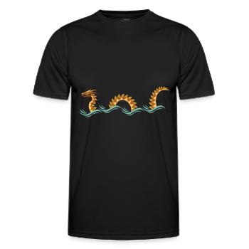 Monstre de la mer jaune, conception du serpent de mer jaune - T-shirt sport Homme - noir - Devant - AI Model Male 178 dark (178cm)