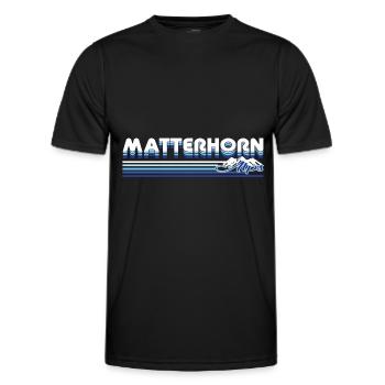 Matterhorn Design – L’emblème des Alpes - T-shirt sport Homme - noir - Devant - AI Model Male 178 dark (178cm)