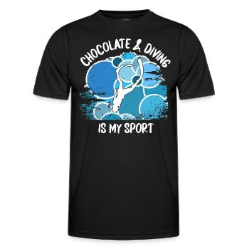 Divers Scuba Diving Scuba Diving Scuba Diving - Men's Functional T-Shirt - black - Front - AI Model Male 178 dark (178cm)