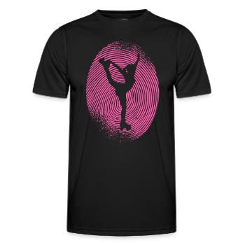 Roller Skates Roller Skates Fingerprint Roller Skate - Men's Functional T-Shirt - black - Front - AI Model Male 178 dark (178cm)