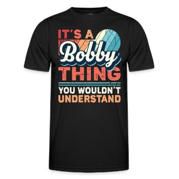 Name Bobby Geschenk Geburtstag Namenstag - Männer Funktions-T-Shirt - Schwarz - Vorne - AI Model Male 178 dark (178cm)