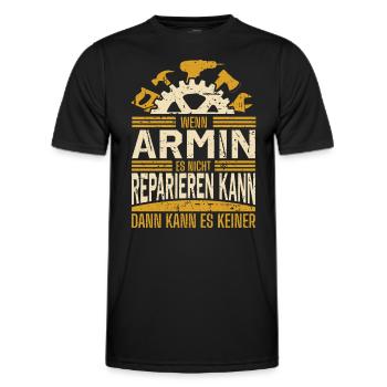 Armin Name Geschenk Geburtstag - Männer Funktions-T-Shirt - Schwarz - Vorne - AI Model Male 178 dark (178cm)