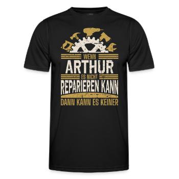 Arthur Name Geschenk Geburtstag - Männer Funktions-T-Shirt - Schwarz - Vorne - AI Model Male 178 dark (178cm)