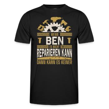 Ben Name Geschenk Geburtstag - Männer Funktions-T-Shirt - Schwarz - Vorne - AI Model Male 178 dark (178cm)