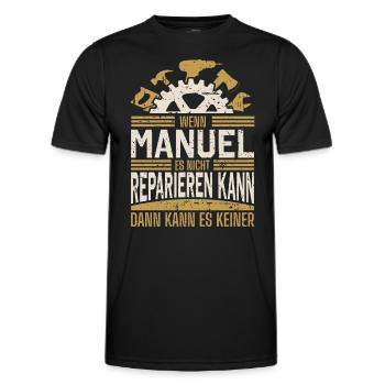 Manuel Name Geschenk Geburtstag - Männer Funktions-T-Shirt - Schwarz - Vorne - AI Model Male 178 dark (178cm)