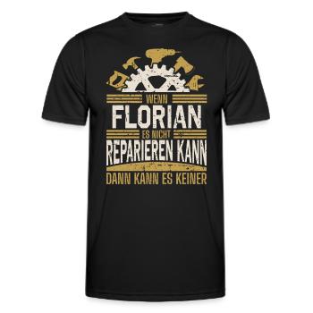 Florian Name Geschenk Geburtstag - Männer Funktions-T-Shirt - Schwarz - Vorne - AI Model Male 178 dark (178cm)