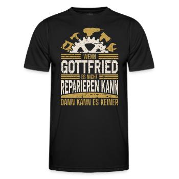 Gottfried Name Geschenk Geburtstag - Männer Funktions-T-Shirt - Schwarz - Vorne - AI Model Male 178 dark (178cm)