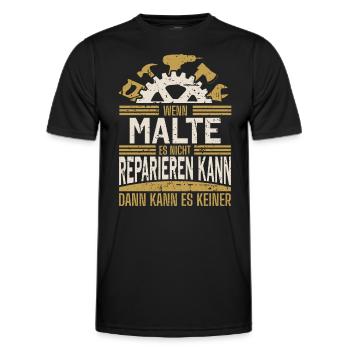 Malte Name Geschenk Geburtstag - Männer Funktions-T-Shirt - Schwarz - Vorne - AI Model Male 178 dark (178cm)