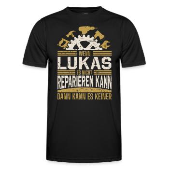 Lukas Name Geschenk Geburtstag - Männer Funktions-T-Shirt - Schwarz - Vorne - AI Model Male 178 dark (178cm)
