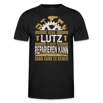 Lutz Name Geschenk Geburtstag - Männer Funktions-T-Shirt - Schwarz - Vorne - AI Model Male 178 dark (178cm)