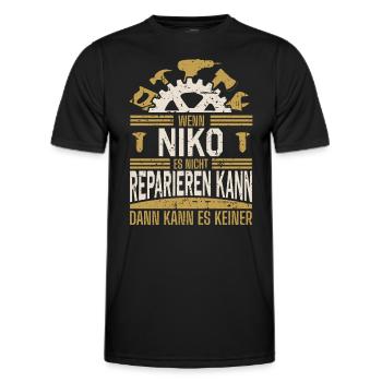 Niko Name Geschenk Geburtstag - Männer Funktions-T-Shirt - Schwarz - Vorne - AI Model Male 178 dark (178cm)