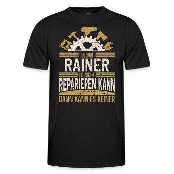 Rainer Name Geschenk Geburtstag - Männer Funktions-T-Shirt - Schwarz - Vorne - AI Model Male 178 dark (178cm)