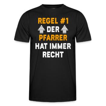 Pfarrer Geschenk Geburtstag Spruch - Männer Funktions-T-Shirt - Schwarz - Vorne - AI Model Male 178 dark (178cm)
