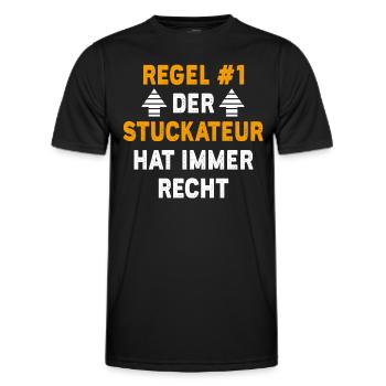 Stuckateur Geschenk Geburtstag Spruch - Männer Funktions-T-Shirt - Schwarz - Vorne - AI Model Male 178 dark (178cm)