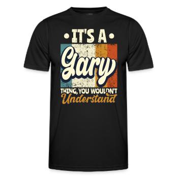 Nom Gary Cadeau Citation d’anniversaire - T-shirt sport Homme - noir - Devant - AI Model Male 178 dark (178cm)