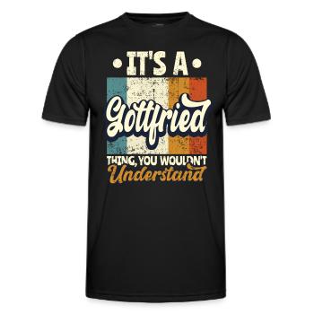 Name Gottfried Gift Birthday Saying - Men's Functional T-Shirt - black - Front - AI Model Male 178 dark (178cm)