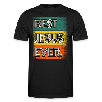 Nom de Jésus Cadeau Proverbe Drôle - T-shirt sport Homme - noir - Devant - AI Model Male 178 dark (178cm)