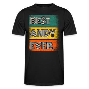 Andy Name Gift Quote Funny - Men's Functional T-Shirt - black - Front - AI Model Male 178 dark (178cm)