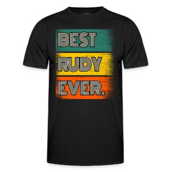 Rudy Name Gift Quote Funny - Men's Functional T-Shirt - black - Front - AI Model Male 178 dark (178cm)