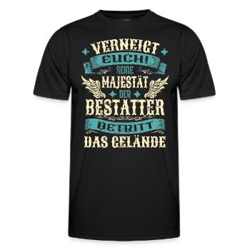 Bestatter Geschenk Lustige Sprüche - Männer Funktions-T-Shirt - Schwarz - Vorne - AI Model Male 178 dark (178cm)