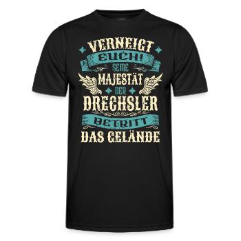 Drechsler Geschenk Lustige Sprüche - Männer Funktions-T-Shirt - Schwarz - Vorne - AI Model Male 178 dark (178cm)
