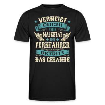 Fernfahrer Geschenk Lustige Sprüche - Männer Funktions-T-Shirt - Schwarz - Vorne - AI Model Male 178 dark (178cm)
