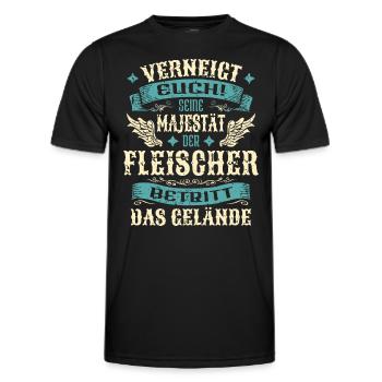 Fleischer Geschenk Lustige Sprüche - Männer Funktions-T-Shirt - Schwarz - Vorne - AI Model Male 178 dark (178cm)