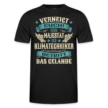 Klimatechniker Geschenk Lustige Sprüche - Männer Funktions-T-Shirt - Schwarz - Vorne - AI Model Male 178 dark (178cm)
