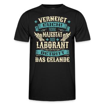 Laborant Geschenk Lustige Sprüche - Männer Funktions-T-Shirt - Schwarz - Vorne - AI Model Male 178 dark (178cm)