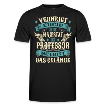 Professor Geschenk Lustige Sprüche - Männer Funktions-T-Shirt - Schwarz - Vorne - AI Model Male 178 dark (178cm)